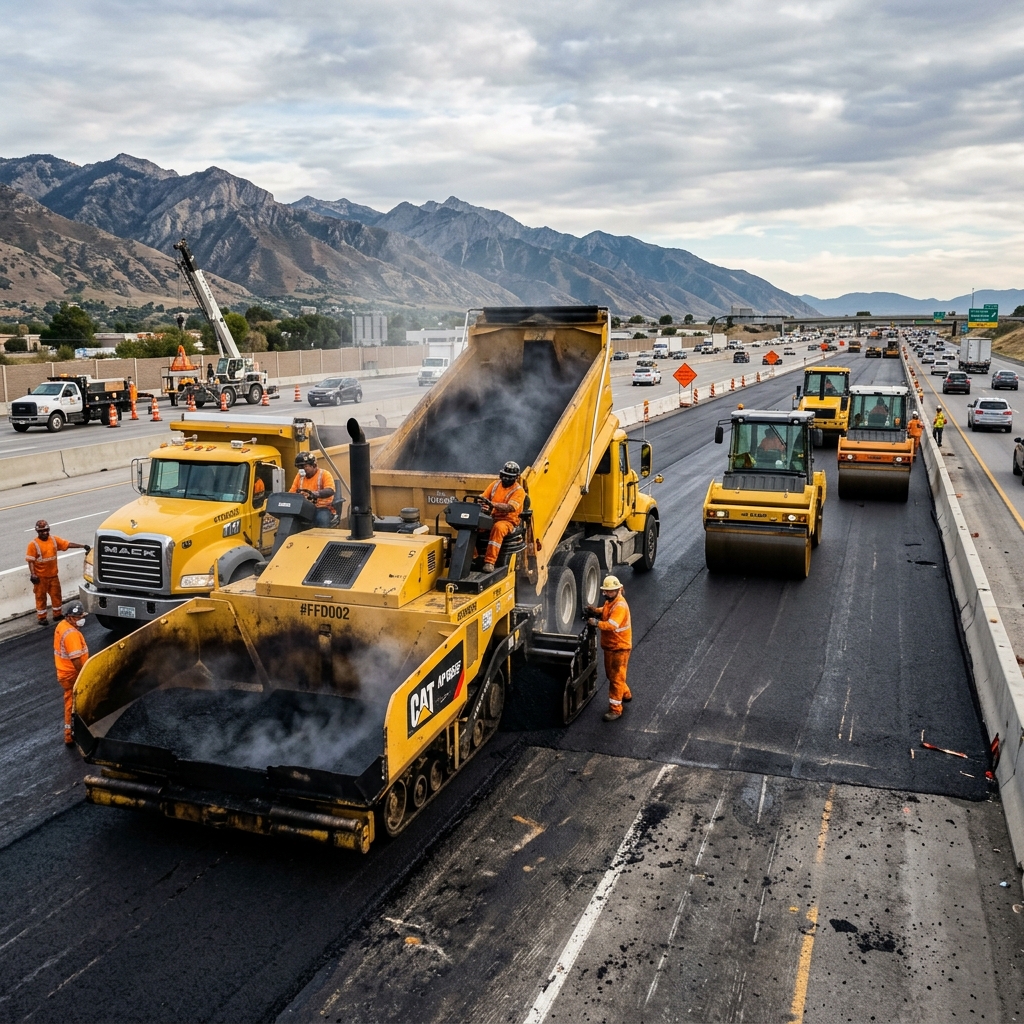 Express Asphalt heavy civil road paving machinery in Ontario